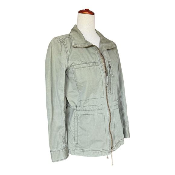Madewell Fleet Jacket Women’s Green Military Field Zip Utility Cotton Pockets S - Picture 4 of 16